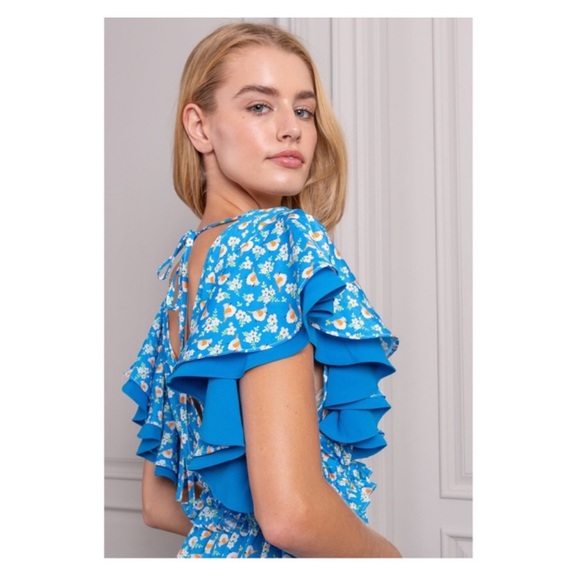 SENLIS | Dresses | New Senlis Amalie Floral Ruffle Midi Dress | Poshmark